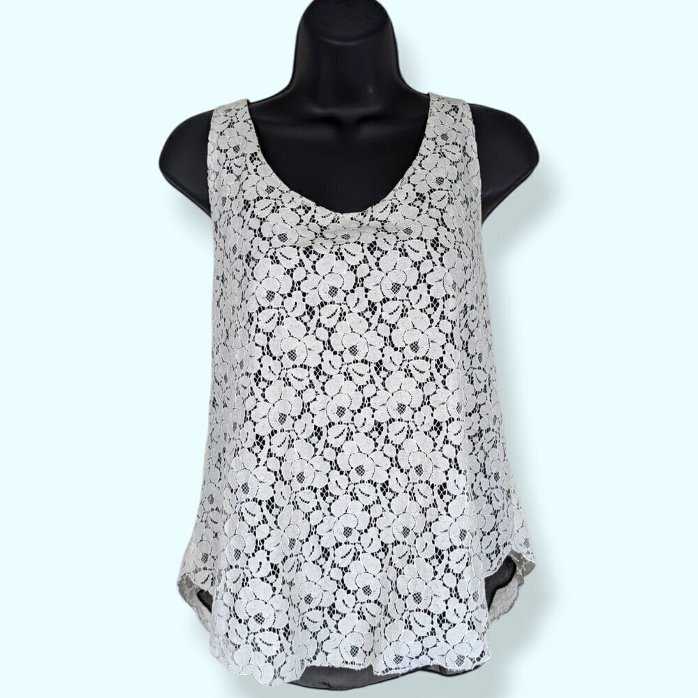 Talula White Floral Sheer Top